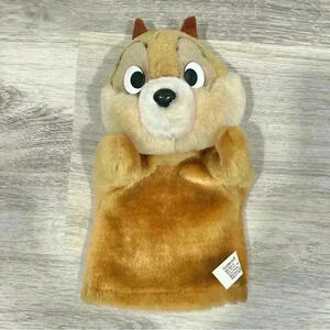 Vintage 1999 Plushpups Chip Chipmunk Plush Hand Puppet Toy 11" Washable